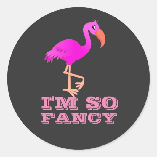 ICH BIN SO EXTRAVAGANT FLAMINGO RUNDER AUFKLEBER (Vorderseite)