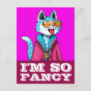 ICH BIN SO EXTRAVAGANT KITTY CAT ART POSTCARD POSTKARTE
