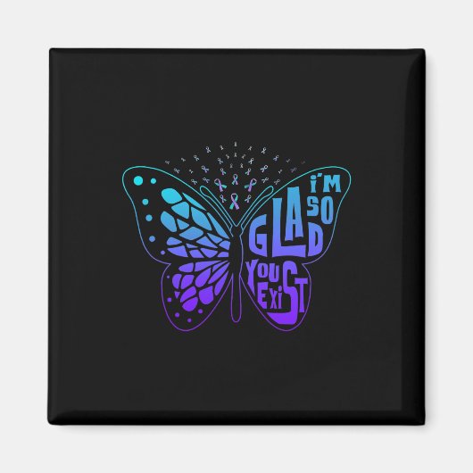 Ich bin so froh, dass du eine Schmetterlingsflöte- Magnet (Vorne)