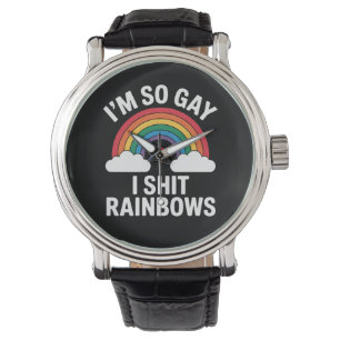 Ich bin so Gay Rainbows Funny LGBTQ Pride Ally Armbanduhr