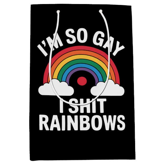 Ich bin so Gay Rainbows Funny LGBTQ Pride Ally Mittlere Geschenktüte (Vorderseite)