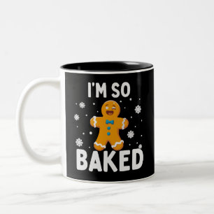 Ich bin so gebacken Gingerbread Man Weihnachtscook Zweifarbige Tasse