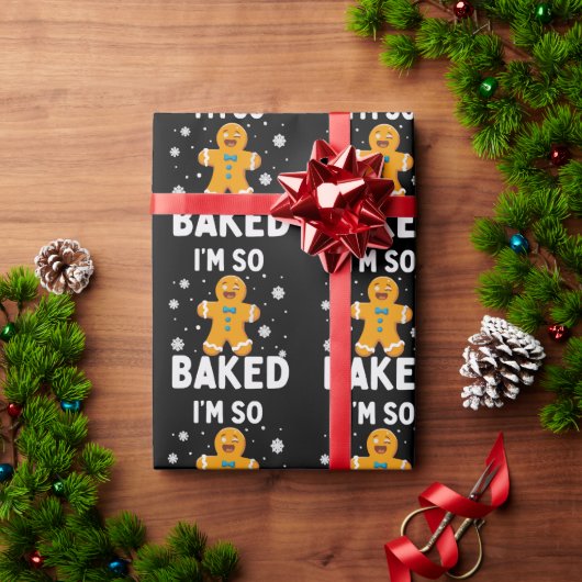 Ich bin so gebackener Weihnachtsmann-Weihnachtsplä Geschenkpapier (Feiertagsgeschenk)