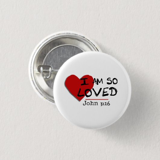 Ich bin so geliebt John 3:16 Button (Vorne & Hinten)