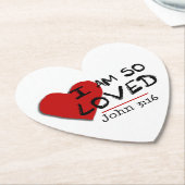 Ich bin so geliebt John 3:16 Paper Untersetzer (angewinkelt)