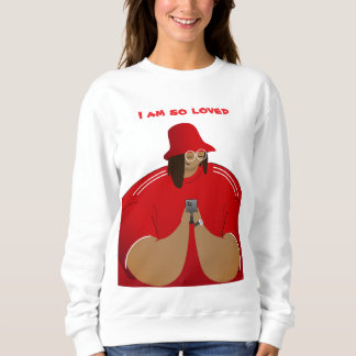 Ich bin so geliebt - Stilmädchen in Rot Sweatshirt