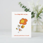 Ich bin so glücklich, dass ich dich getroffen habe postkarte (Stehend Vorderseite)