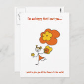 Ich bin so glücklich, dass ich dich getroffen habe postkarte (Vorne/Hinten)