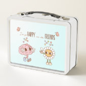 Ich bin so glücklich, dass wir Freunde sind glückl Metall Brotdose (Rückseite)