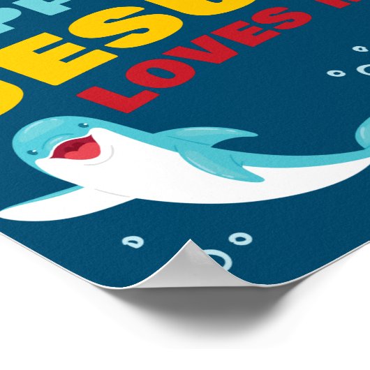 Ich bin so glücklich Jesus Lieben Me Kinder Dolphi Poster (Ecke)