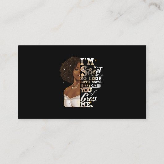 Ich bin so in der Straße, schauen Sie beide Wege,  Visitenkarte (Vorderseite)