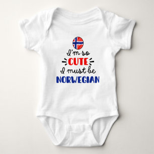 Ich bin so niedlich, dass ich Norwegisch sein muss Baby Strampler