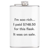 Ich bin so reich! flachmann (Vorderseite)