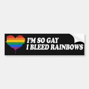ICH BIN SO SCHWUL, ICH BLUTE REGENBOGEN -.png Autoaufkleber