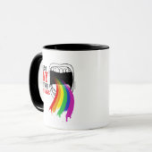 Ich bin so schwul, ich puke Rainbows Tasse (Vorderseite Links)