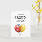 Ich bin so stolz auf dich, Niedliche Balloons-Kart Karte (Gelbe Blume)