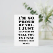 Ich bin so stolz auf dich postkarte (Stehend Vorderseite)