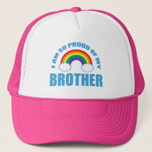 Ich bin so stolz auf meinen Bruder, Regenbogen-Gay Truckerkappe