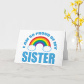 Ich bin so stolz auf meinen Schwester Rainbow Gay Karte (Gelbe Blume)
