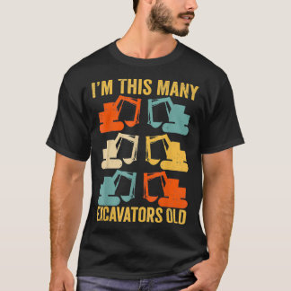 Ich bin so viele Bagger alt 6 Jahre 6. Geburtstag T-Shirt