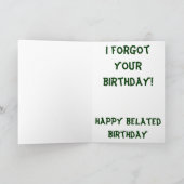 Ich bin so wütend Belated Birthday Wish Karte (Innenseite)