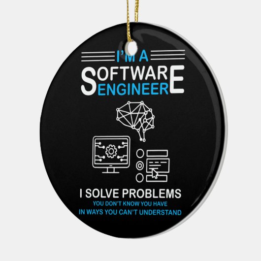 Ich bin Software Engineer Software Developer Keramik Ornament (Links)