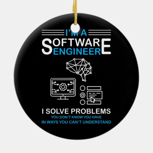 Ich bin Software Engineer Software Developer Keramik Ornament (Hinten)
