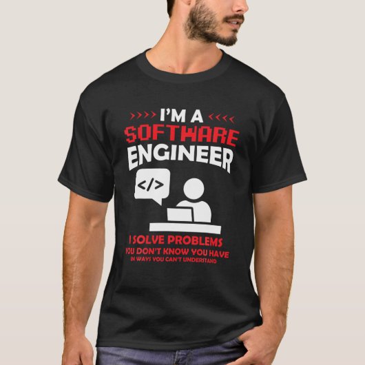 Ich bin Software Engineer Software Developer T-Shirt (Vorderseite)