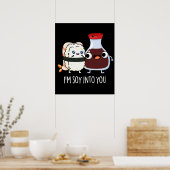 Ich bin Soja in dir Niedlich Soja Pun Dark BG Poster (Küche)