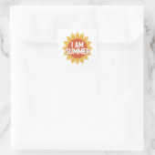 Ich bin Sommer Quadratischer Aufkleber (Tasche)
