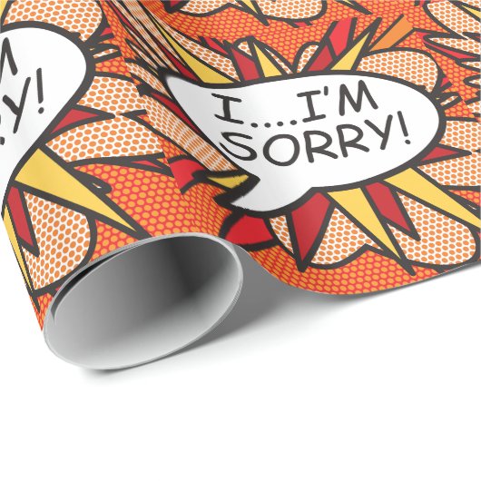 Ich bin SORRY Fun Retro Comic Book Pop Art Geschenkpapier (Rolleneckpunkt)