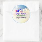 Ich bin Sozialarbeiter. Was ist dein Super-Power? Runder Aufkleber (Tasche)
