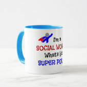 Ich bin Sozialarbeiter. Was ist dein Super-Power? Tasse (Vorderseite Links)