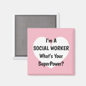 Ich bin Sozialarbeiter Was ist dein Superkraftmagn Magnet (Vorderseite/Rückseite)