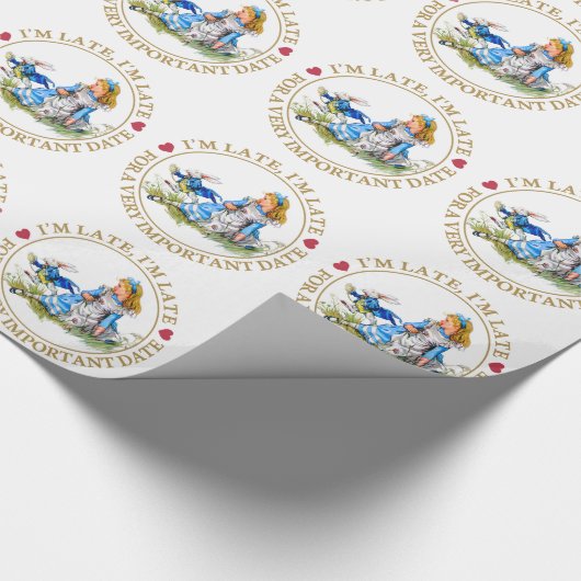 Ich bin spät, ich bin spät, für wichtiges Datum A Geschenkpapier (Ecke)