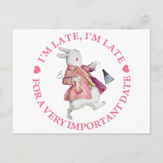 ICH BIN SPÄT, ICH BIN SPÄT POSTKARTE (Vorderseite)