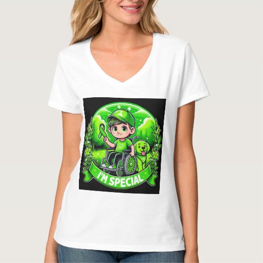 🌟 ich bin Special - Zerebral Palsy Bewusstsein De T-Shirt (Vorderseite)