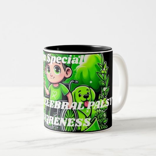 🌟 ich bin Special - Zerebral Palsy Bewusstsein De Zweifarbige Tasse (VorderseiteRechts)