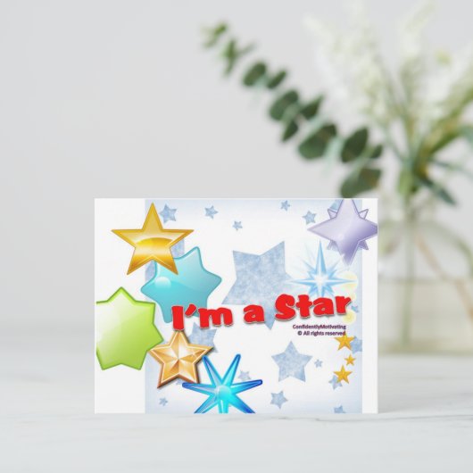 Ich bin STAR ! Postkarte (Stehend Vorderseite)