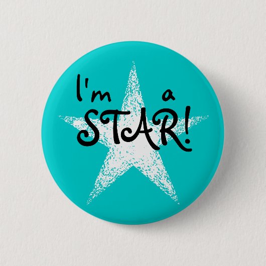 Ich bin STAR! | Türkis Button (Vorderseite)