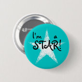 Ich bin STAR! | Türkis Button (Vorne & Hinten)