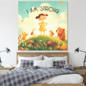 Ich bin stark - Ermächtigung der Mädchen Leinwanddruck (Insitu (Schlafzimmer))