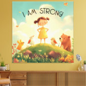 Ich bin stark - Ermächtigung der Mädchen Leinwanddruck (Insitu (Wohnzimmer))