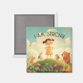 Ich bin stark - Ermächtigung der Mädchen Magnet (Vorderseite/Rückseite)