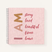Ich bin stark geliebte tapfere Affirmation Notizblock (Vorderseite)