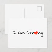 Ich bin stark Herztypografie rot schwarz Postkarte (Vorne/Hinten)