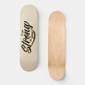 Ich bin stark in Jesus Black und Gold Skateboard (Vorderseite)