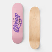 Ich bin stark in Jesus Schwarz und Lila Skateboard (Vorderseite)