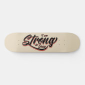 Ich bin stark in Jesus Schwarz und Rot Skateboard (Horizontal)