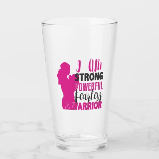 Ich bin stark, mächtig, furchtlos. Ein Krieger Glas (Vorderseite)